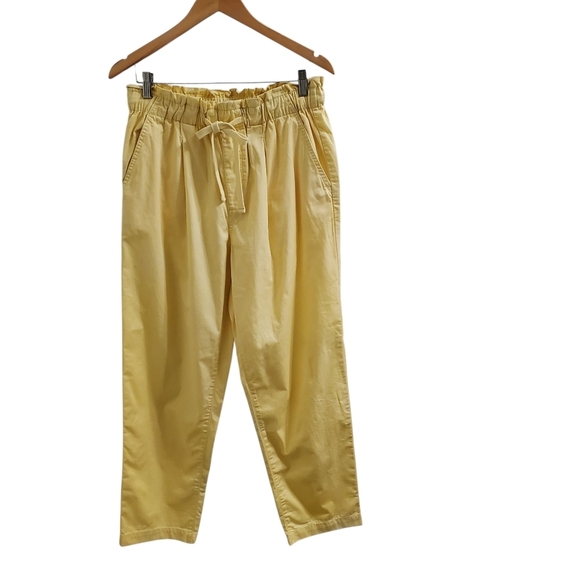 LOFT Pants - LOFT Cotton Poplin Yellow Tie Front Pants Sz Med